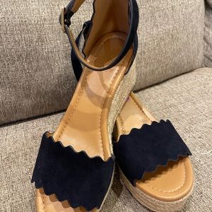 Women’s Size 8 J. Crew Wedges Navy Blue